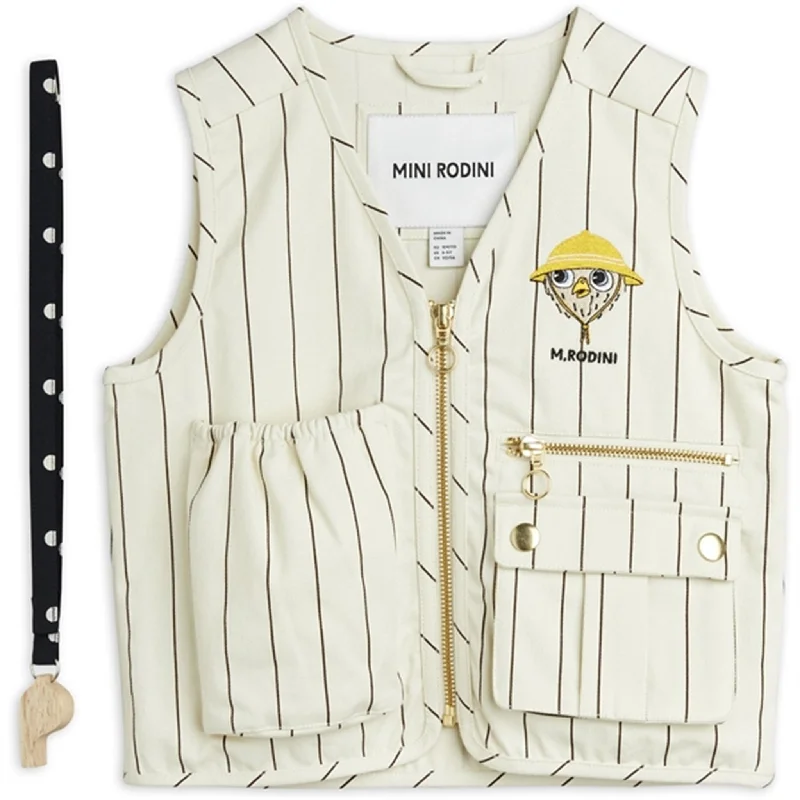 Mini Rodini Owl Emb Utility Vest Offwhite