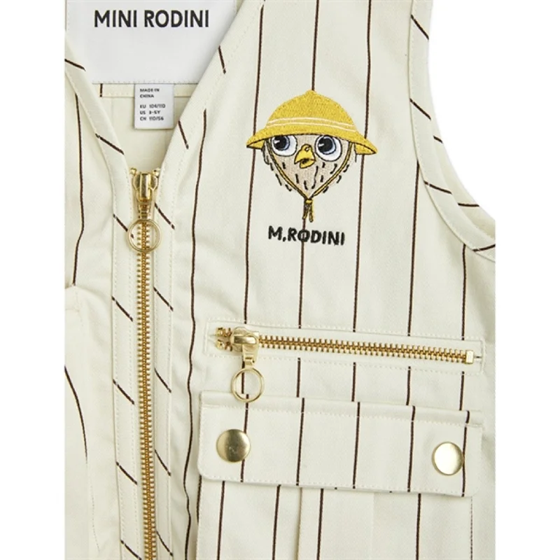 Mini Rodini Owl Emb Utility Vest Offwhite