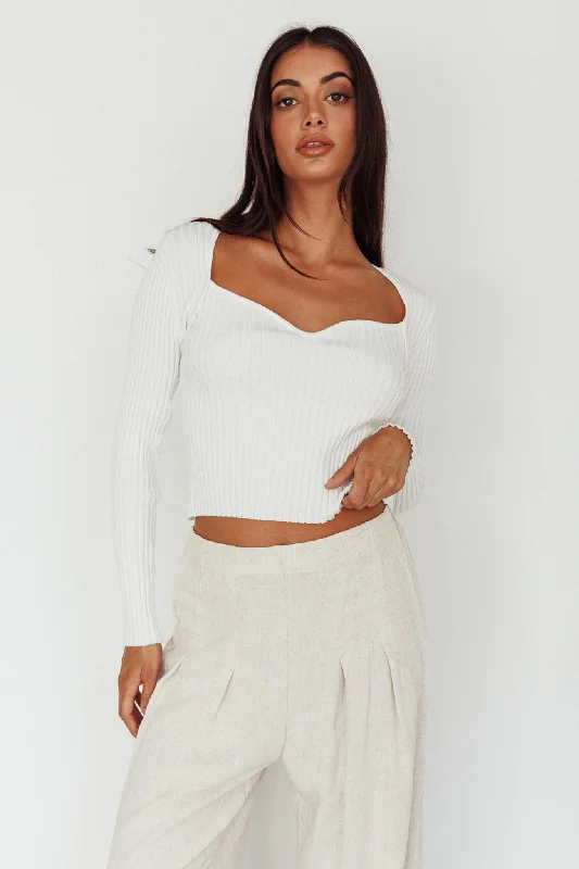 Mosey Long Sleeve Knit Top Ivory