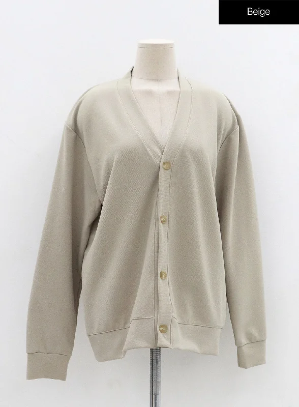 Oversize Basic Button Cardigan OS30