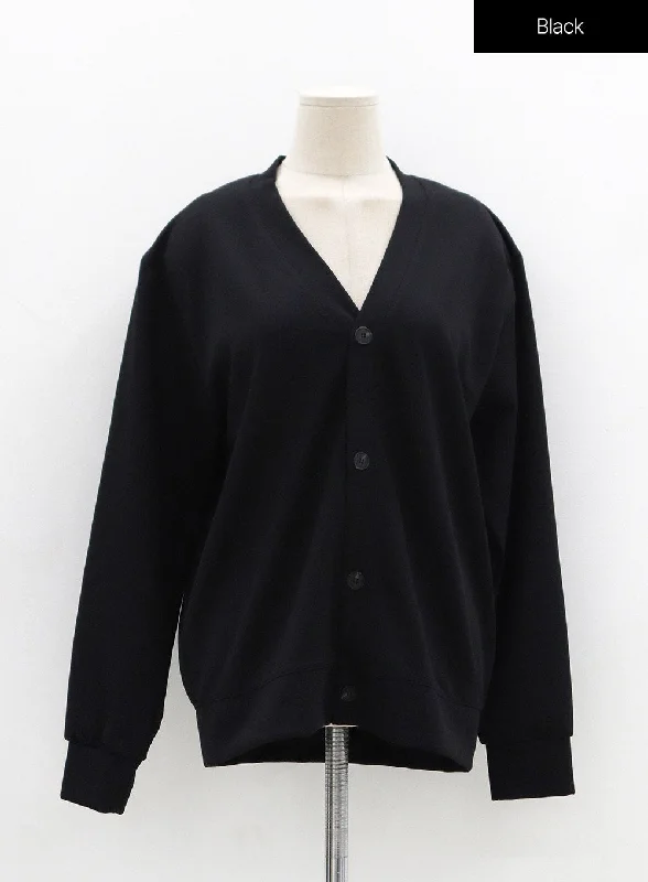 Oversize Basic Button Cardigan OS30