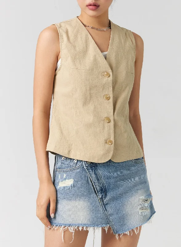 Simple Button Vest CG301