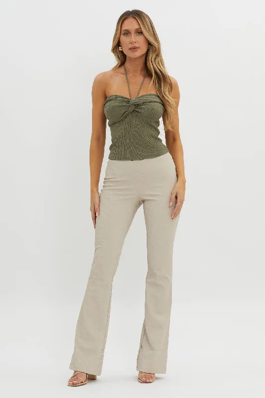 Solitude Twist Bust Knit Top Sage