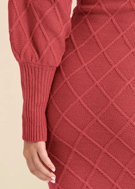 Belted Midi Sweater Dress  - Baked Apple