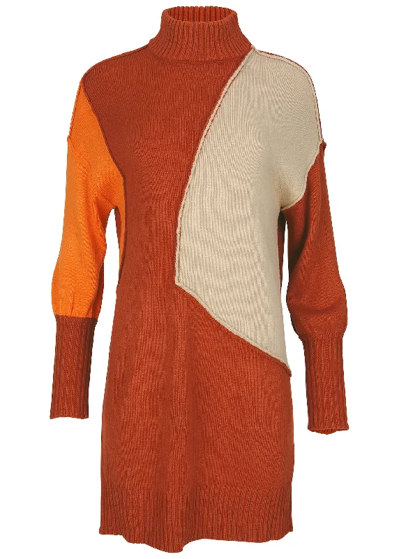 Colorblock Sweater Dress - Summer Fig