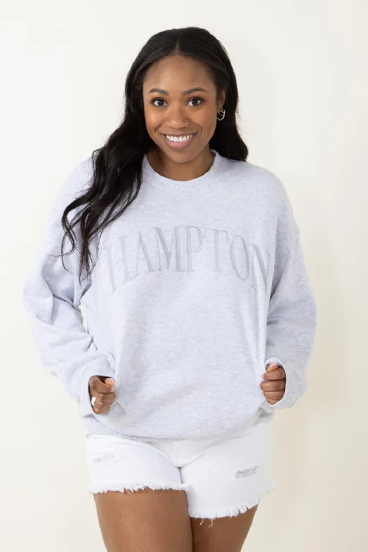 Hampton Embroidery Sweatshirt for Women in Grey | T864-ICEGREY