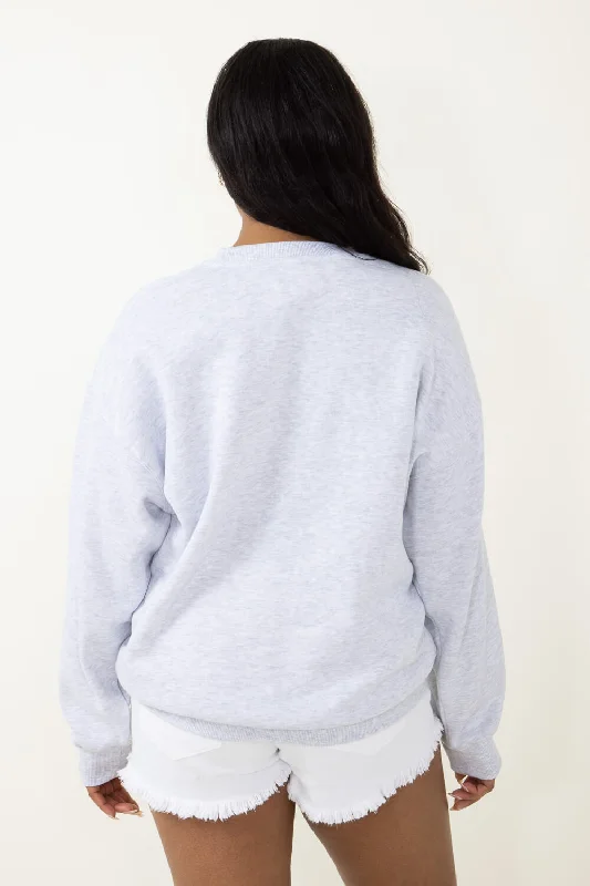 Hampton Embroidery Sweatshirt for Women in Grey | T864-ICEGREY