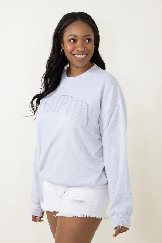 Hampton Embroidery Sweatshirt for Women in Grey | T864-ICEGREY