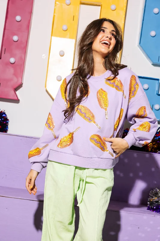 Lavender Scattered Corndog Sweatshirt