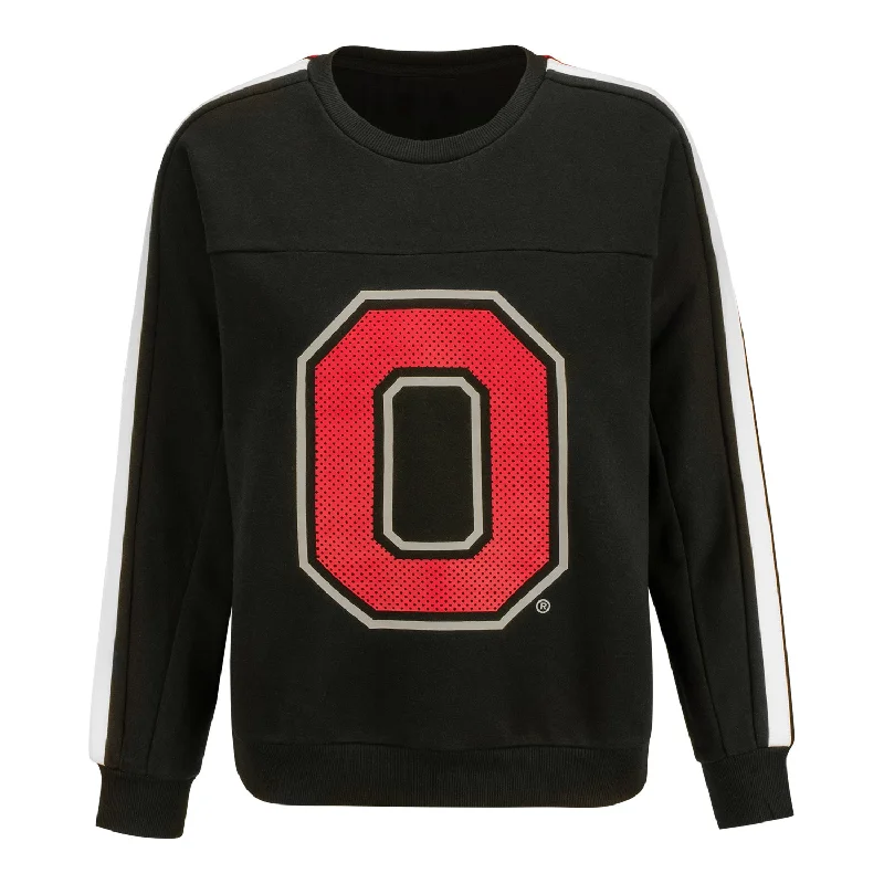 Ladies Ohio State Buckeyes Perforated O Crew Sweatshirt