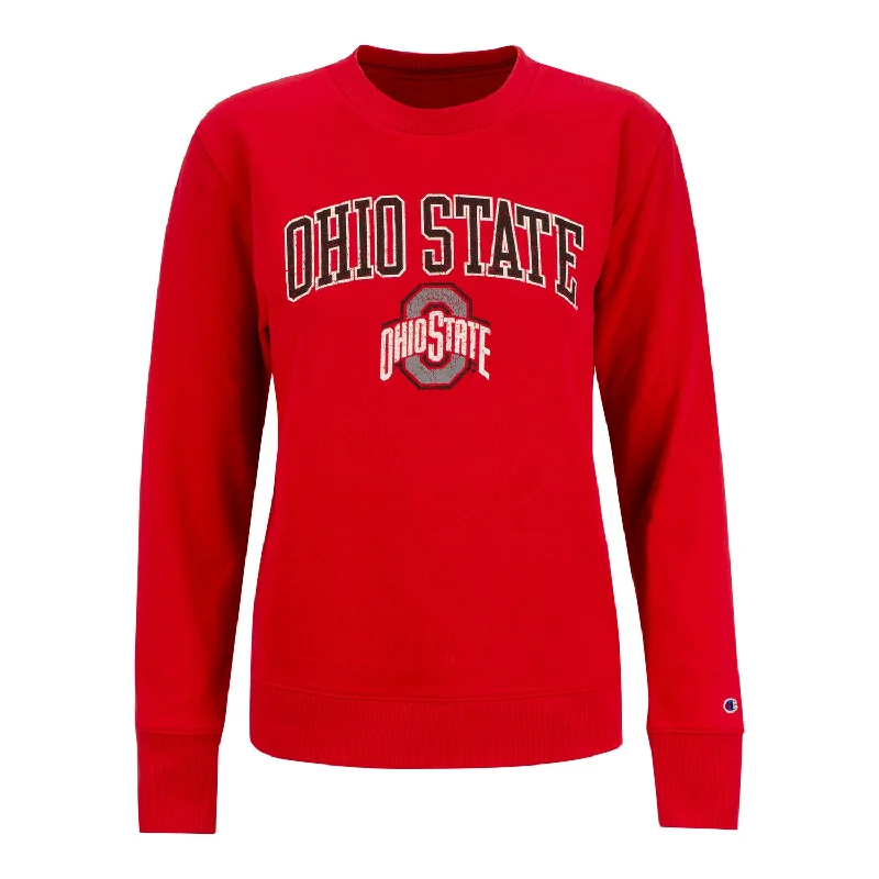 Ladies Ohio State Buckeyes University Brushed Crew Sweatshirt