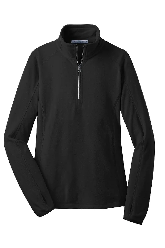 Port Authority Womens Pill Resistant Microfleece 1/4 Zip Sweatshirt - Black