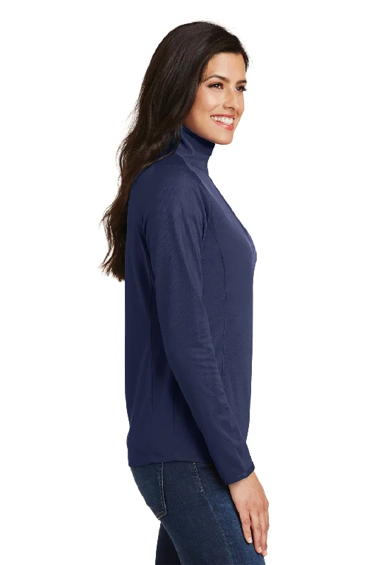 Port Authority Womens Moisture Wicking 1/4 Zip Sweatshirt - True Navy Blue