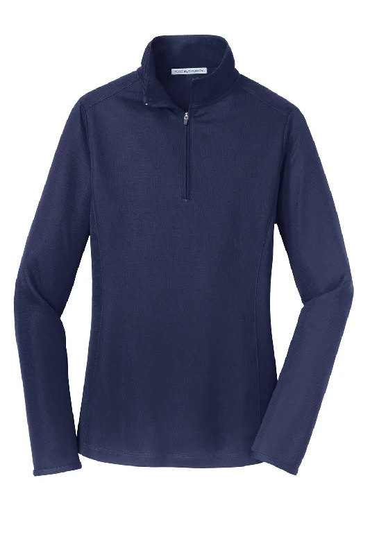 Port Authority Womens Moisture Wicking 1/4 Zip Sweatshirt - True Navy Blue