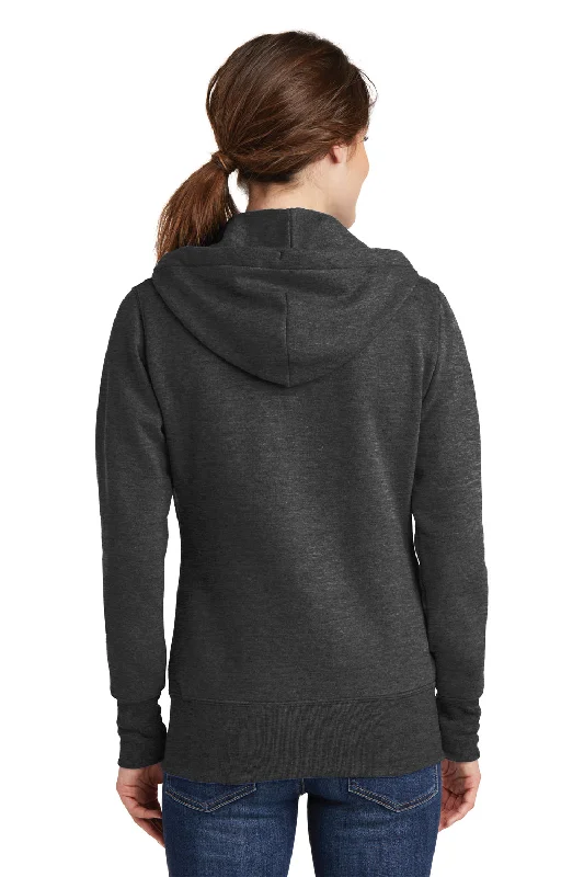 Port & Company Womens Core Pill Resistant Fleece Full Zip Hooded Sweatshirt Hoodie - Heather Dark Grey