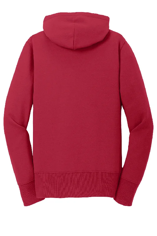 Port & Company Womens Core Pill Resistant Fleece Full Zip Hooded Sweatshirt Hoodie - Red