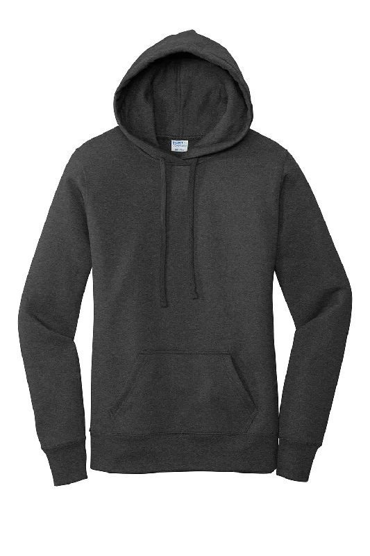 Port & Company Womens Core Fleece Hooded Sweatshirt Hoodie - Heather Dark Grey