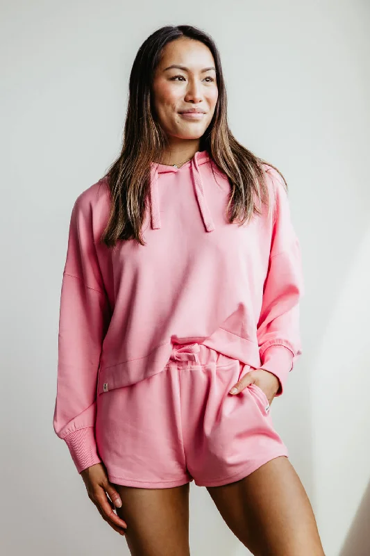 Simply Southern Cropped Hoodie for Women in Pink | PP-0124-HD-CRP-ROSE