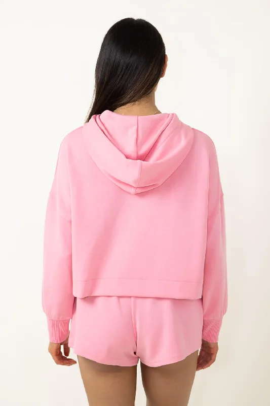 Simply Southern Cropped Hoodie for Women in Pink | PP-0124-HD-CRP-ROSE