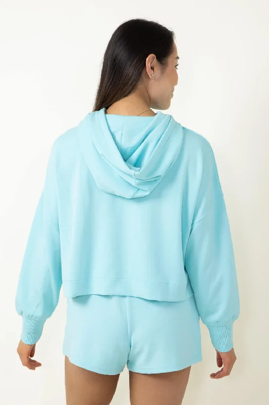 Simply Southern Cropped Hoodie for Women in Sea Blue | PP-0124-HD-CRP-SEA