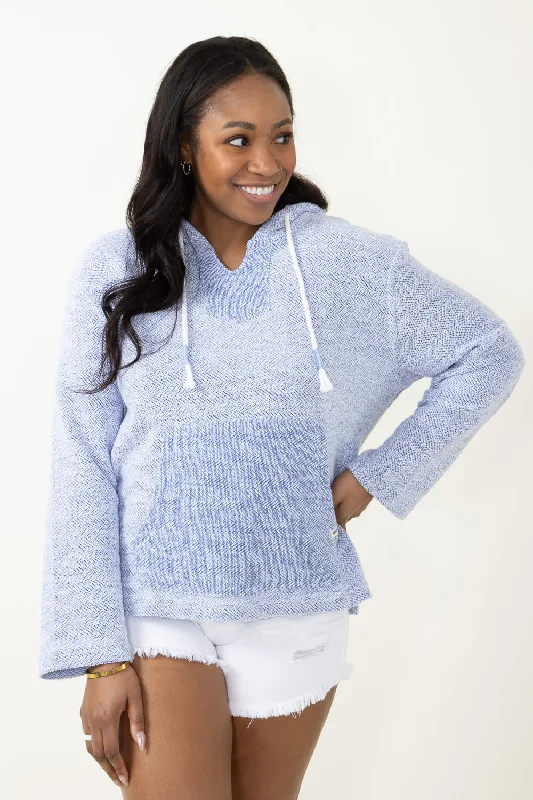 Simply Southern Terry Rope Hoodie for Women in Blue | PP-0124-HD-TERRY-SLATEBL