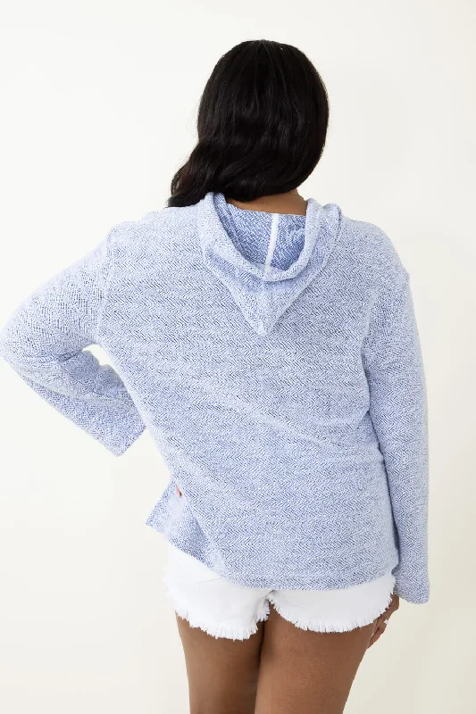 Simply Southern Terry Rope Hoodie for Women in Blue | PP-0124-HD-TERRY-SLATEBL