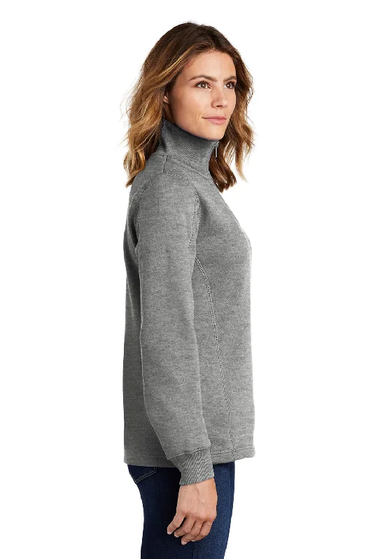 Sport-Tek Womens Shrink Resistant Fleece 1/4 Zip Sweatshirt - Heather Vintage Grey