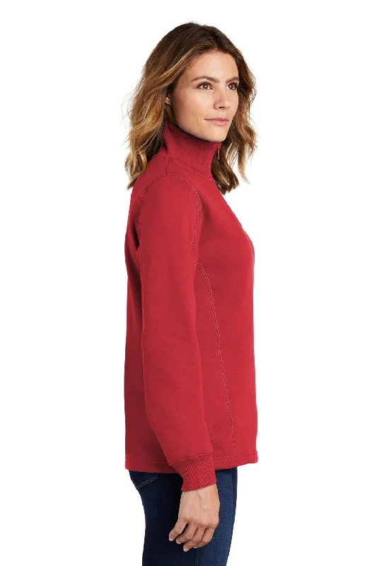 Sport-Tek Womens Shrink Resistant Fleece 1/4 Zip Sweatshirt - True Red