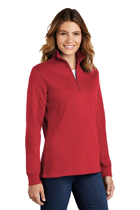 Sport-Tek Womens Shrink Resistant Fleece 1/4 Zip Sweatshirt - True Red