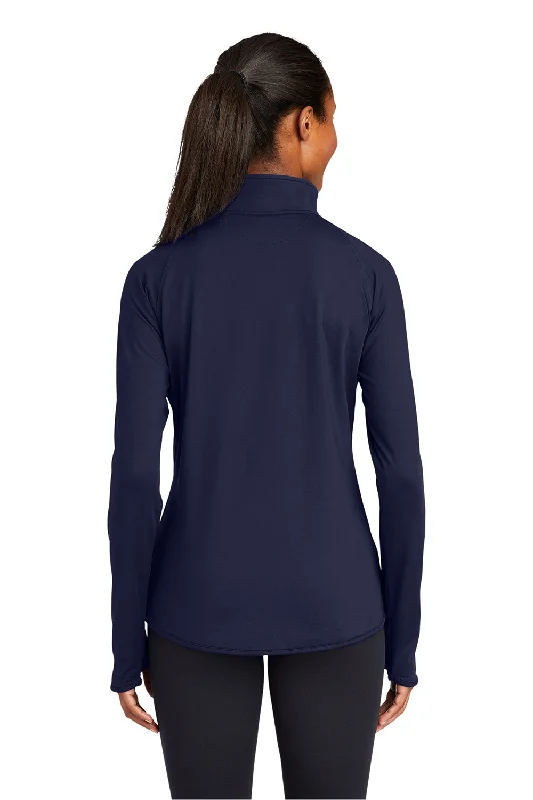 Sport-Tek Womens Sport-Wick Moisture Wicking 1/4 Zip Sweatshirt - True Navy Blue