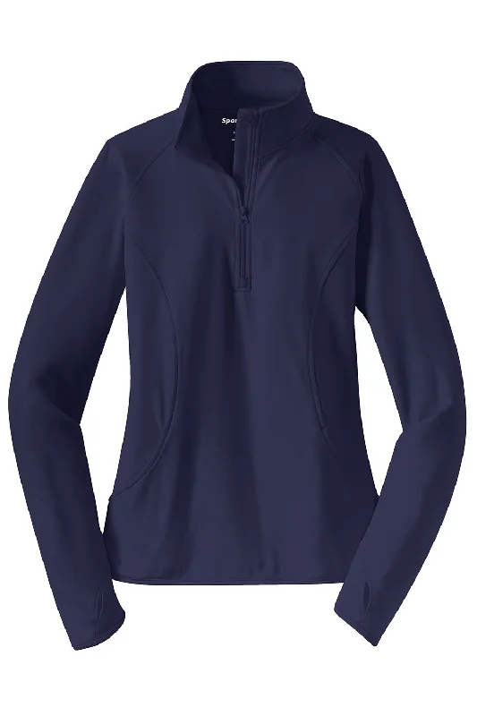 Sport-Tek Womens Sport-Wick Moisture Wicking 1/4 Zip Sweatshirt - True Navy Blue