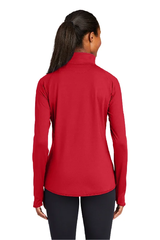 Sport-Tek Womens Sport-Wick Moisture Wicking 1/4 Zip Sweatshirt - True Red