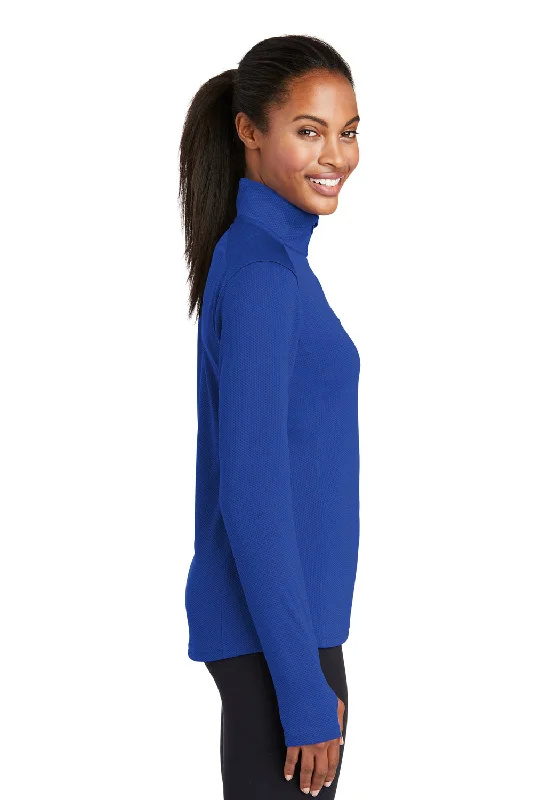 Sport-Tek Womens Sport-Wick Moisture Wicking 1/4 Zip Sweatshirt - True Royal Blue