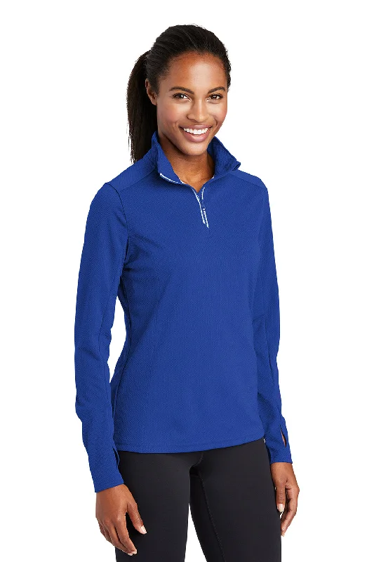 Sport-Tek Womens Sport-Wick Moisture Wicking 1/4 Zip Sweatshirt - True Royal Blue