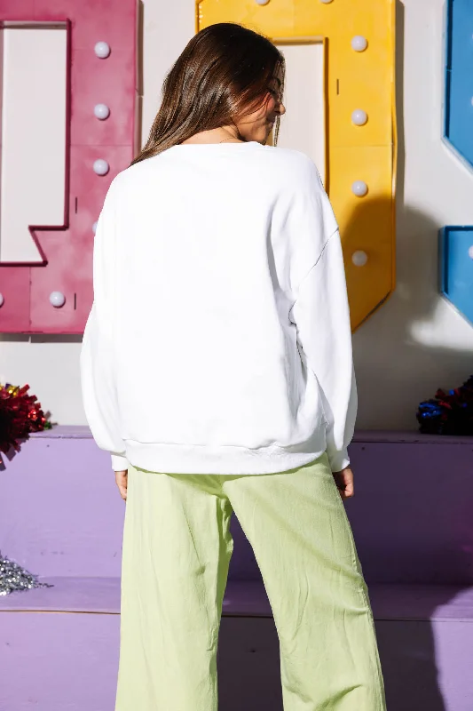 White Football Olive Martini Sweatshirt