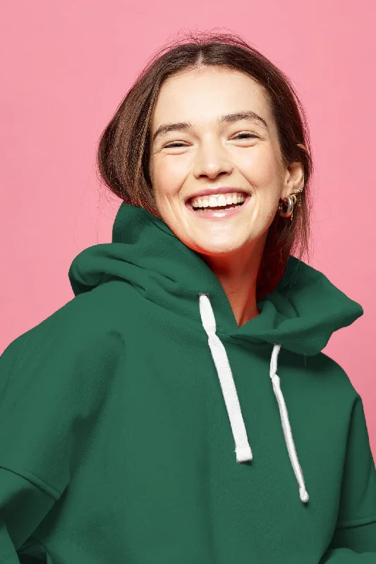 Women's Hooded Sweatshirt - Bottle Green